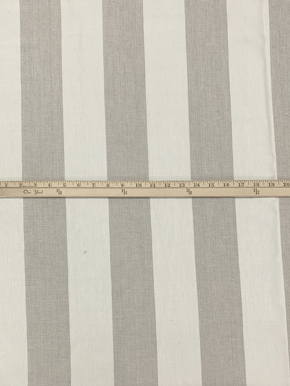 Ash Gray/White Chocolate 100% Linen Vertical Stripe Canvas Suiting 59W