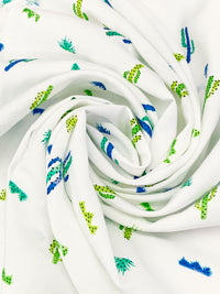 Eggshell/Sapphire/Lime Green/Multi Rayon/Nylon Cactus Print Challis 54W