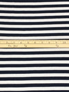 Dark Navy/White Cotton/Polyester Horizontal Stripe Jersey Knit 46W