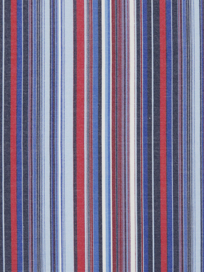 Cornflower/Scarlet/Royal Blue/White 100% Cotton Vertical Yarn-Dyed Stripe Shirting 58W