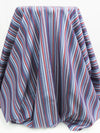 Cornflower/Scarlet/Royal Blue/White 100% Cotton Vertical Yarn-Dyed Stripe Shirting 58W