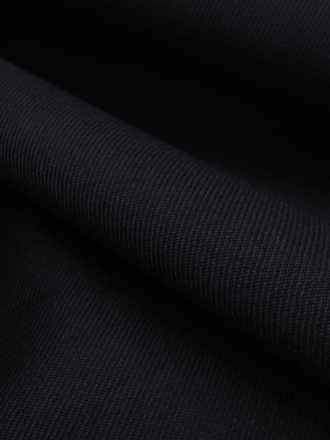 SOLD AS IS ONLY - Midnight Sky Black Wool/Cotton Twill Suiting - NY Designer - 60W