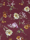 Cranberry/Dark Goldenrod/Dried Thyme/Multi 100% Polyester Floral Print Washed-Look Charmeuse 57W