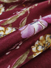 Cranberry/Dark Goldenrod/Dried Thyme/Multi 100% Polyester Floral Print Washed-Look Charmeuse 57W