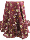 Cranberry/Dark Goldenrod/Dried Thyme/Multi 100% Polyester Floral Print Washed-Look Charmeuse 57W