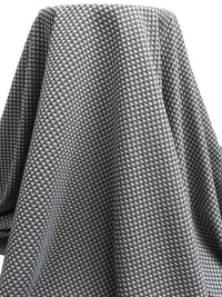 Black/White 100% Polyester Check Weave Power Air Grid Double Knit - Polartec - 74W