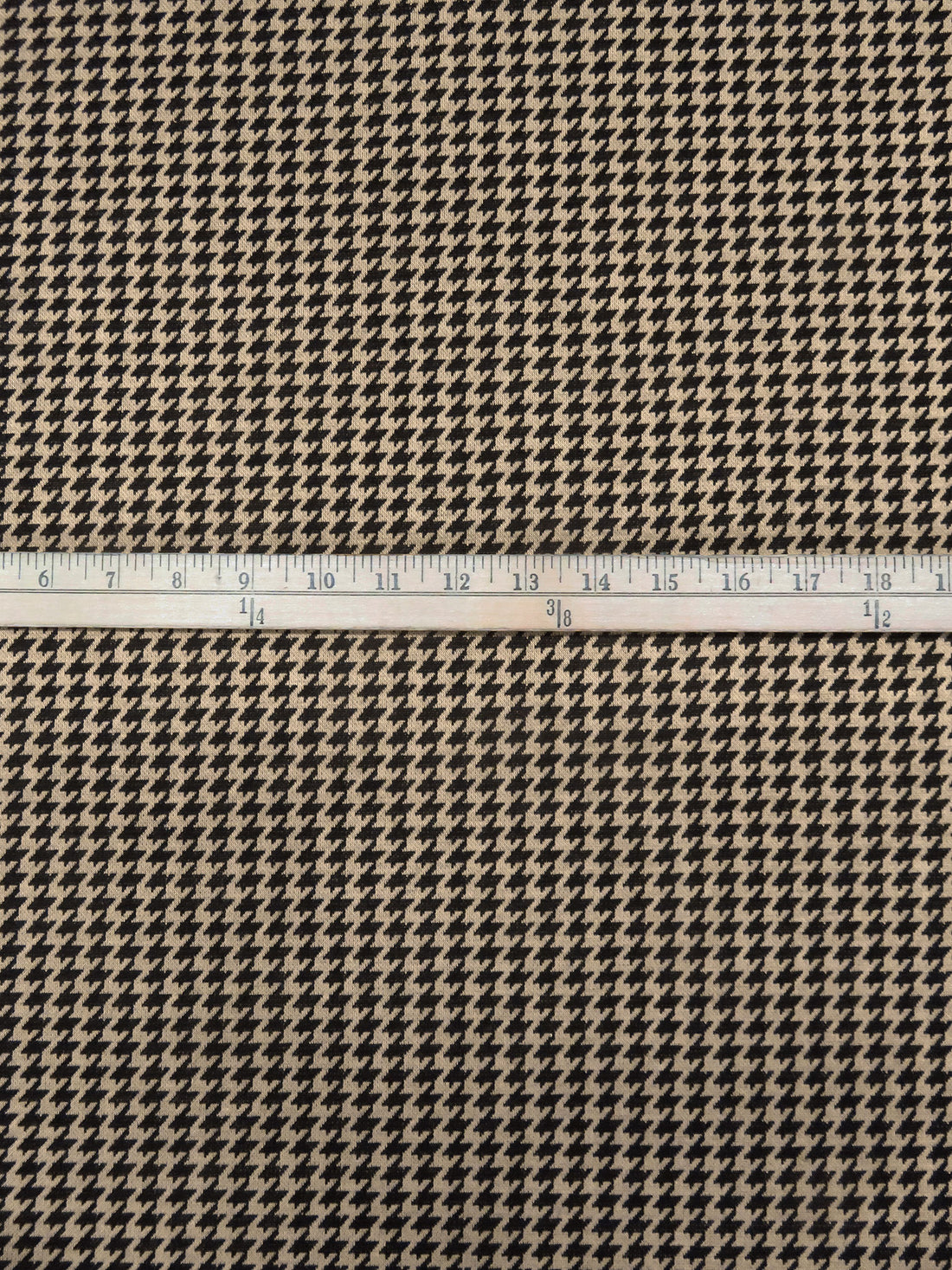 Dark Tan/Black 100% Polyester Houndstooth Weave Jacquard Double Knit 58W