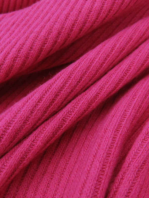 Electric Pink Polyester/Rayon/Lycra 2x1 Brushed Rib Sweater Knit - Michael Stars - 44W