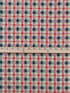 Dark Vanilla/Dark Lapis Blue/Cherry Red 100% Cotton Plaid Print Vintage Lawn - Albert Nipon - 34W