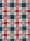 Cream/Admiral Blue/Crimson Red 100% Cotton Plaid Print Vintage Lawn - Albert Nipon - 34W