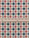 Cream/Admiral Blue/Crimson Red 100% Cotton Plaid Print Vintage Lawn - Albert Nipon - 34W