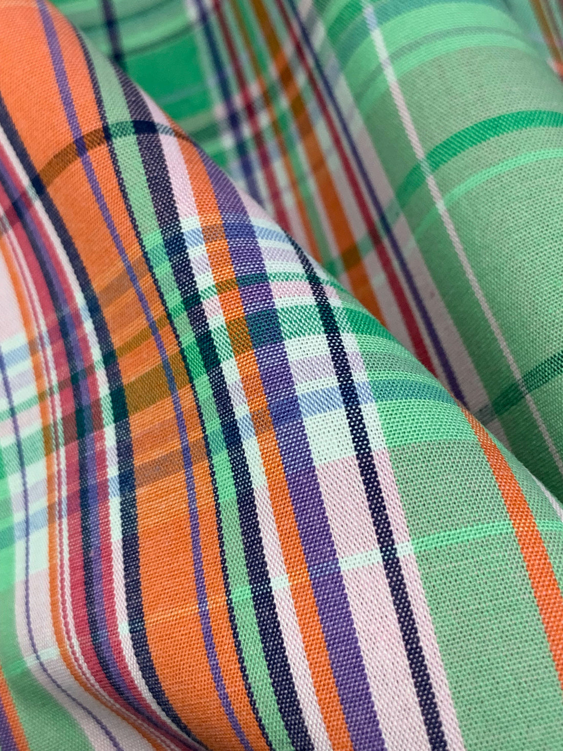 Sea Green/Terra Cotta/Queen Pink/French Plum 100% Cotton Yarn-Dyed Plaid Shirting 60W