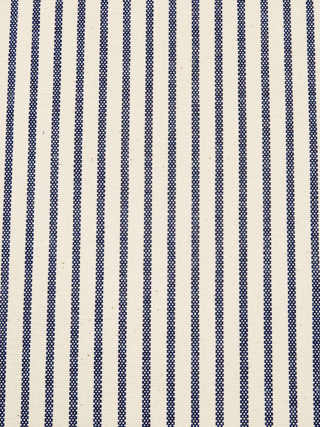 Cream/Midnight Navy 100% Cotton Vertical Stripe Basketweave Canvas Suiting - NY Designer - 61W