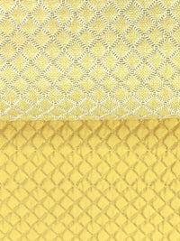 Soft Canary/White 100% Polyester Quilted-Look Diamond Weave Home Decor Woven 55W