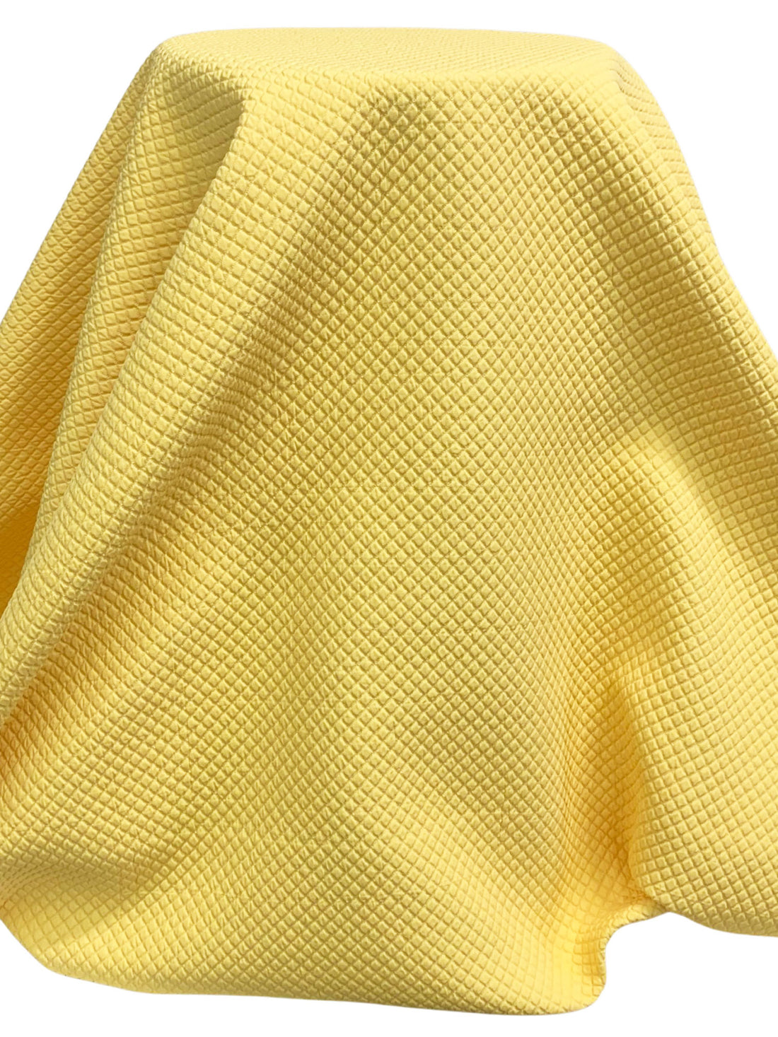 Soft Canary/White 100% Polyester Quilted-Look Diamond Weave Home Decor Woven 55W