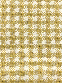 Brass/White 100% Polyester Novelty Check Weave Home Decor Woven 55W