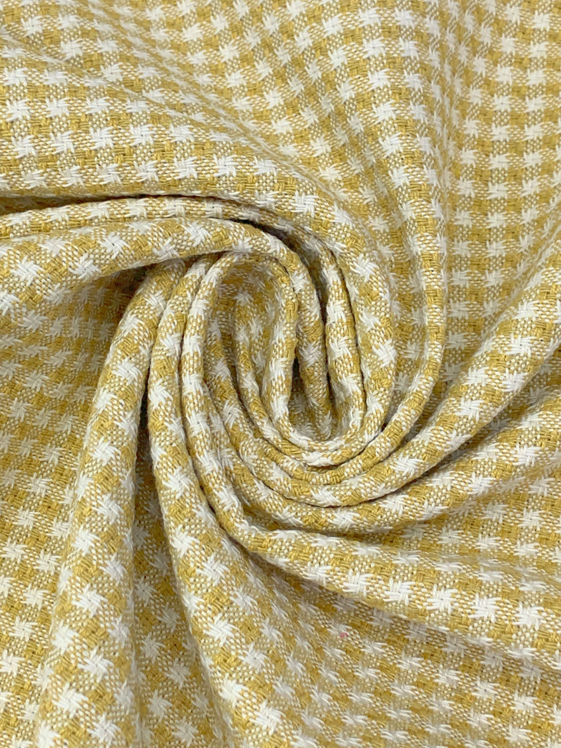 Brass/White 100% Polyester Novelty Check Weave Home Decor Woven 55W