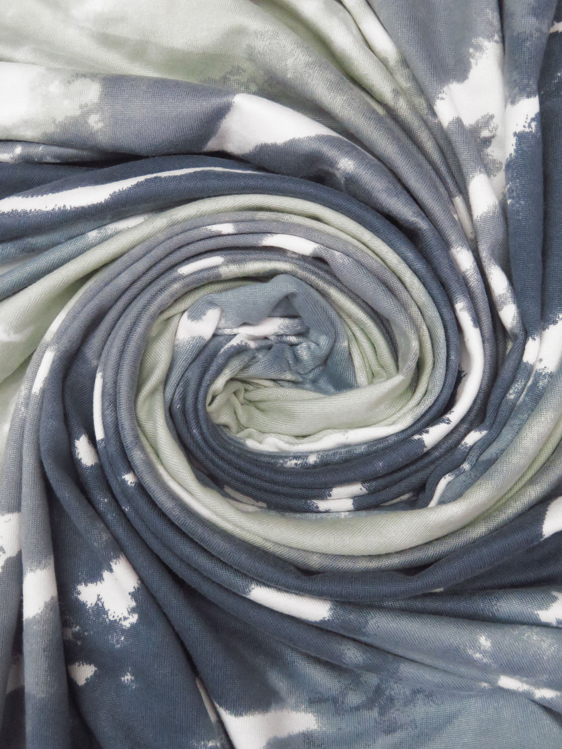 Slate/Ash Gray/White/Multi Polyester/Lycra Grunge Print Double Brushed Fleece Knit 64W