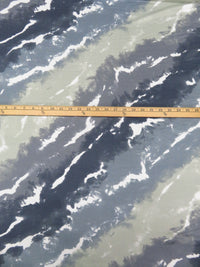 Slate/Ash Gray/White/Multi Polyester/Lycra Grunge Print Double Brushed Fleece Knit 64W