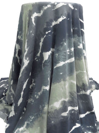 Slate/Ash Gray/White/Multi Polyester/Lycra Grunge Print Double Brushed Fleece Knit 64W