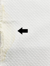 SOLD AS IS ONLY - White Cotton/Polyester Quilted-Look Diamond Weave Suiting - NY Designer - 55W