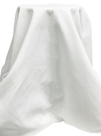 SOLD AS IS ONLY - White Cotton/Polyester Quilted-Look Diamond Weave Suiting - NY Designer - 55W