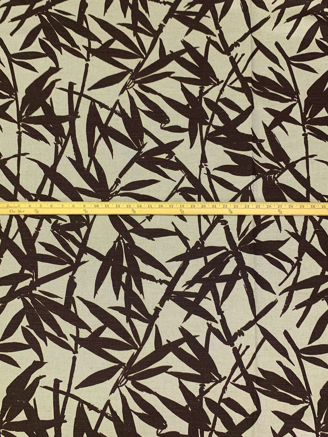 Parchment/Royal Brown Linen/Cotton Silhouette Floral Print Canvas 55W