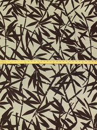 Parchment/Royal Brown Linen/Cotton Silhouette Floral Print Canvas 55W