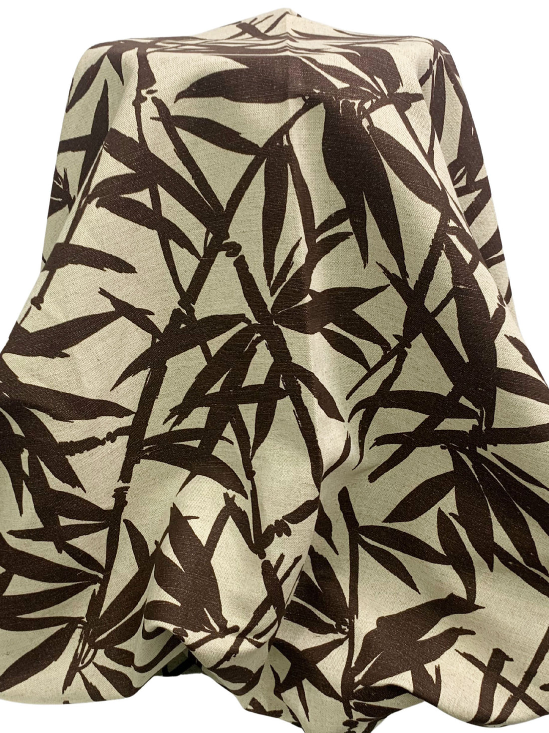 Parchment/Royal Brown Linen/Cotton Silhouette Floral Print Canvas 55W