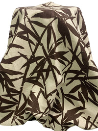 Parchment/Royal Brown Linen/Cotton Silhouette Floral Print Canvas 55W