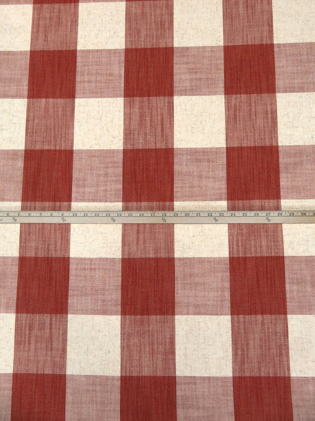 Burnt Umber/Pearl 100% Polyester Yarn-Dyed Plaid Weave Home Decor Woven 56W