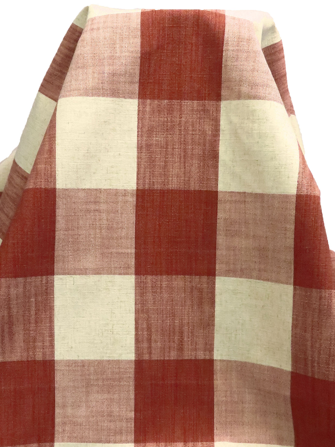 Burnt Umber/Pearl 100% Polyester Yarn-Dyed Plaid Weave Home Decor Woven 56W