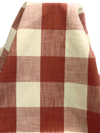 Burnt Umber/Pearl 100% Polyester Yarn-Dyed Plaid Weave Home Decor Woven 56W