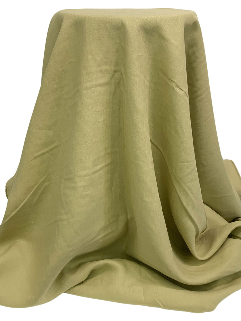 Misty Moss 100% Linen Mid-Weight Woven - Imported From Italy - 58W