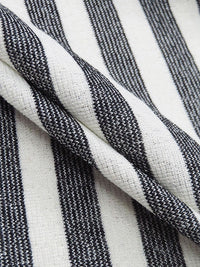 Rice White/Black/Silver Rayon/Metallic/Lycra Horizontal Stripe Sweater Jersey Knit - Michael Stars - 48W