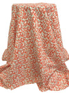 White/Dark Coral/Auburn Shadow/Pale Moss 100% Cotton Ditsy Floral Print Lawn 56W