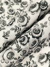 White/Silver/Dark Titanium/Black 100% Cotton Ditsy Floral Print Lawn 58W