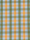 Palm Leaf/Marigold/Pale Cornflower/White 100% Cotton Yarn-Dyed Plaid Shirting 58W