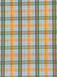 Palm Leaf/Marigold/Pale Cornflower/White 100% Cotton Yarn-Dyed Plaid Shirting 58W