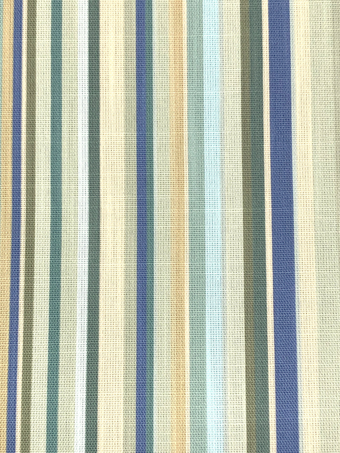 Admiral Blue/Dark Jungle/Light Yellow/Multi 100% Polyester Vertical Stripe Print Canvas 53W