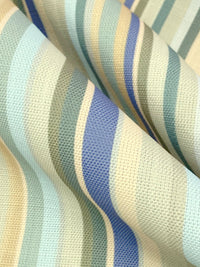 Admiral Blue/Dark Jungle/Light Yellow/Multi 100% Polyester Vertical Stripe Print Canvas 53W