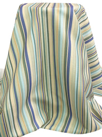 Admiral Blue/Dark Jungle/Light Yellow/Multi 100% Polyester Vertical Stripe Print Canvas 53W