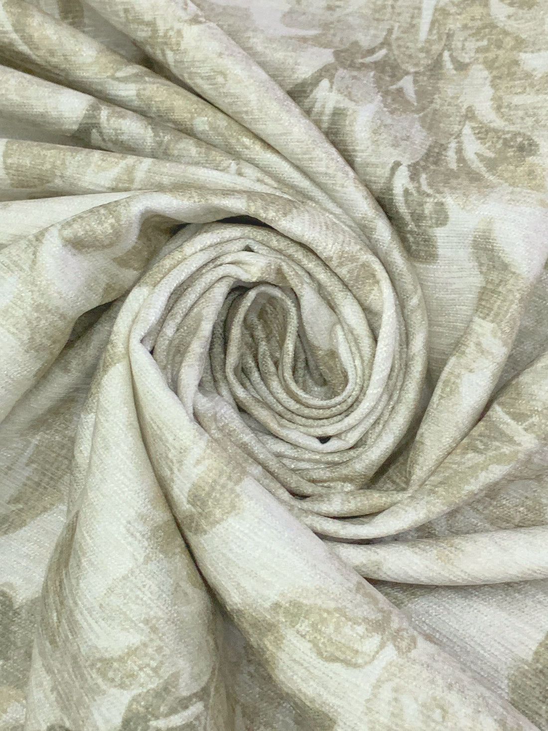 Deep Green Tea/Off-White 100% Polyester Damask Print Chenille-Look Home Decor Woven 55W