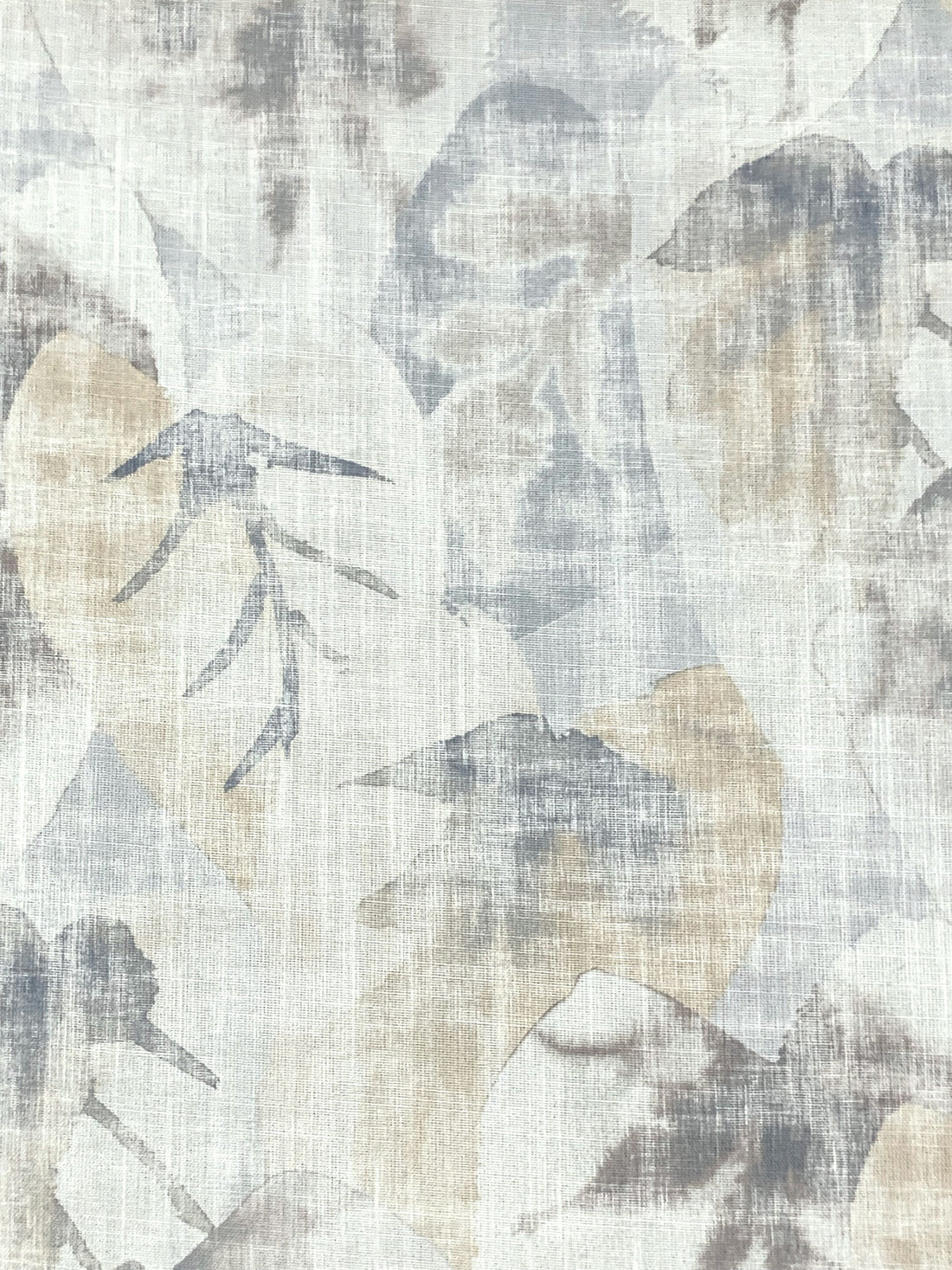 Steely Gray/Stone Taupe/Off-White/Multi 100% Polyester Painterly Floral Print Canvas 53W