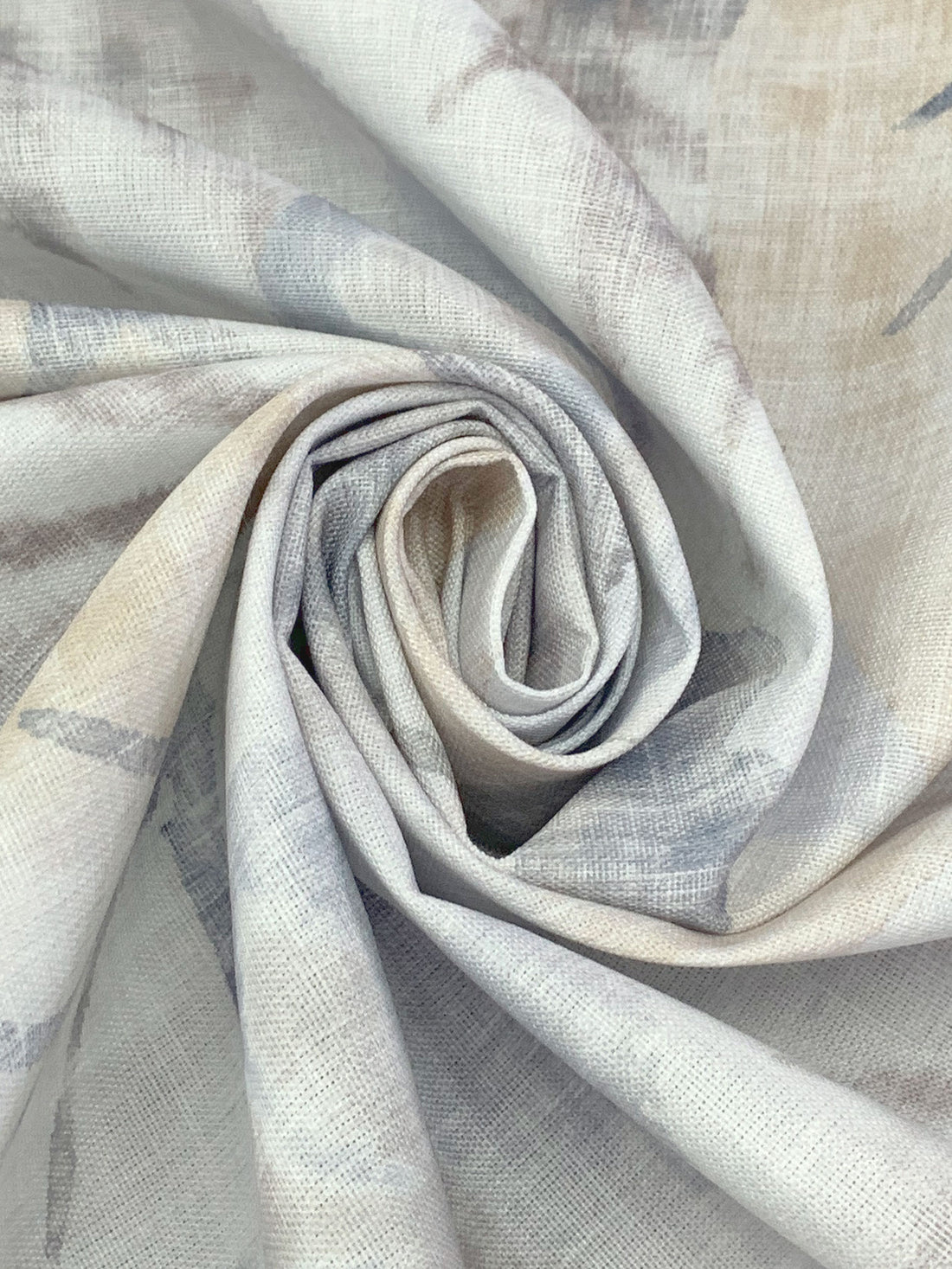 Steely Gray/Stone Taupe/Off-White/Multi 100% Polyester Painterly Floral Print Canvas 53W