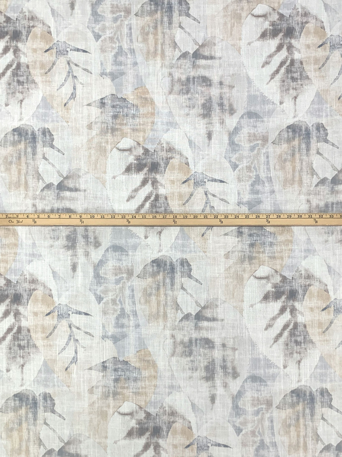 Steely Gray/Stone Taupe/Off-White/Multi 100% Polyester Painterly Floral Print Canvas 53W