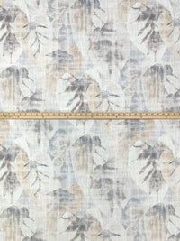 Steely Gray/Stone Taupe/Off-White/Multi 100% Polyester Painterly Floral Print Canvas 53W