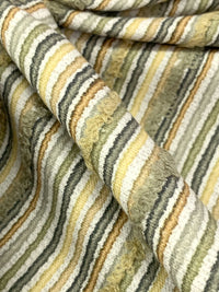 Edamame/Buff/Off-White/Multi 100% Cotton Vertical Corded-Look Print & Looped Stitch Canvas Suiting 57W