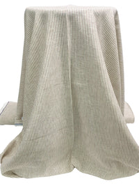 Walnut/Off-White Linen/Cotton Vertical Stripe Shirt-Weight Woven - NY Designer - 56W