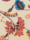 International Orange/Slate Blue/Off-White/Multi 100% Polyester Ornamental Floral On Vertical Pinstripe Print Bubble Crepe 58W